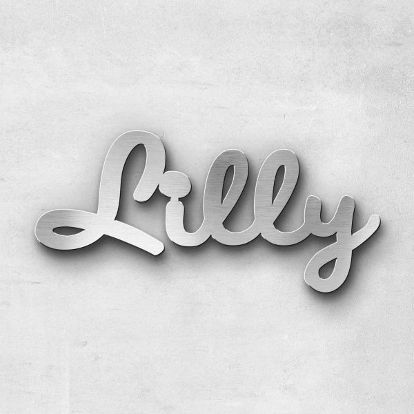Schriftzug "Lilly", Breite: 13 cm, Schriftart: Lilly, Befestigung: Ohne