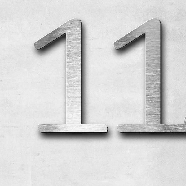 Schriftzug "11.07.1927" in Schriftart "Autumna", Edelstahl V2A gebürstet - hochwertig & wetterbestän