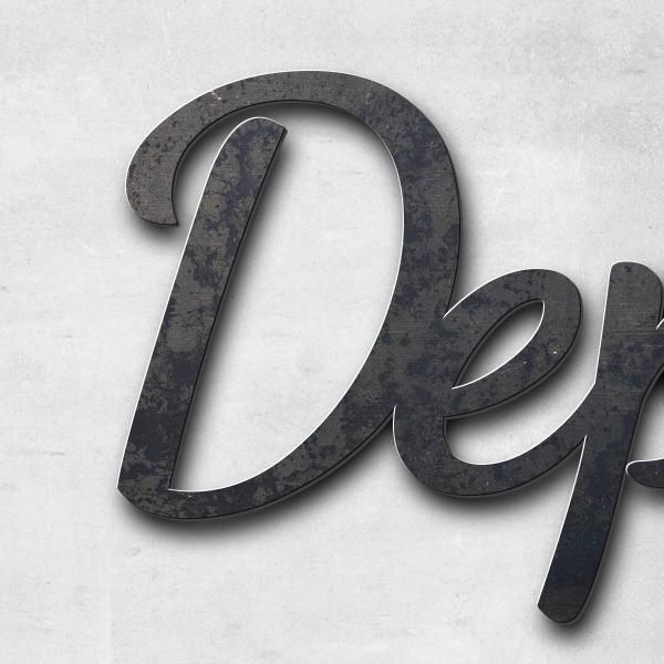 Lettering "Departementale SDIS06", corten steel untreated - high quality & weather resistant