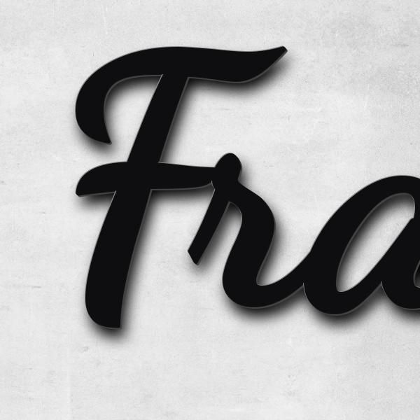 Lettering "Fraternité", stainless steel V2A powder-coated - high quality & weather resistant