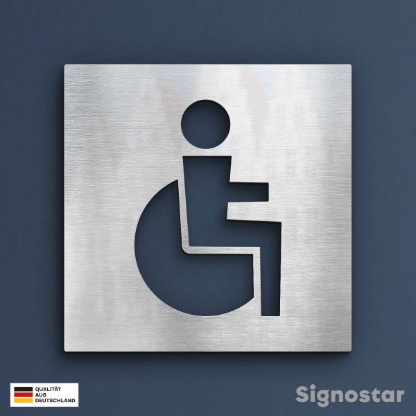 WC Schild Edelstahl - Behinderte