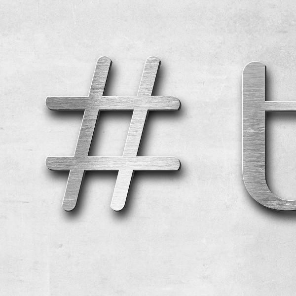 Schriftzug "#teamhorlacher" in Schriftart "Autumna", Edelstahl V2A gebürstet - hochwertig & wetterbe