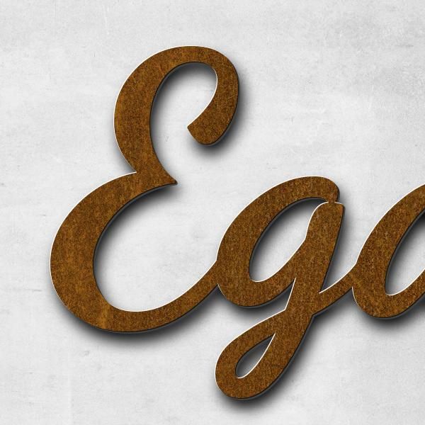 Enseigne "Egalité", acier corten pré-oxydé - de haute qualité & résistant aux intempéries