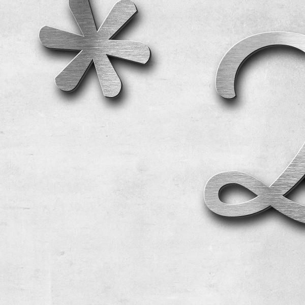 Schriftzug "*25.01.1940" in Schriftart "Autumna", Edelstahl V2A gebürstet - hochwertig & wetterbestä