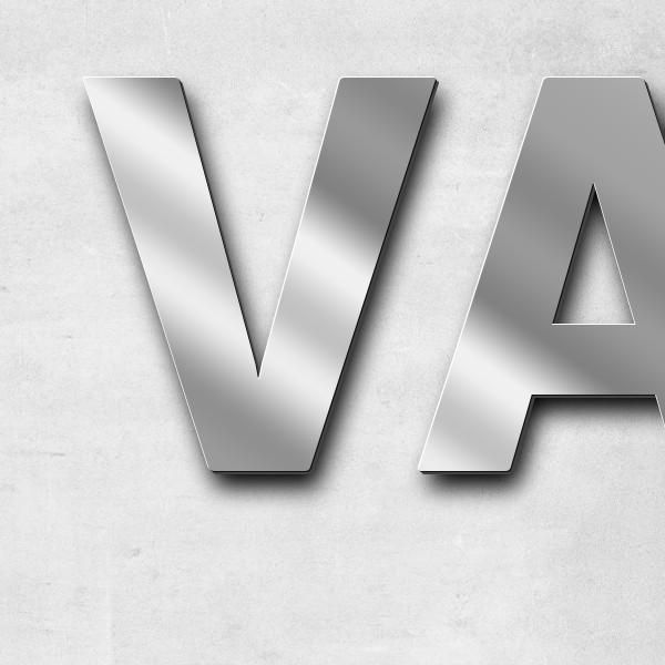 Schriftzug "VATERLAND" in Schriftart "Sans", Edelstahl V2A spiegelpoliert - hochwertig & wetterbestä