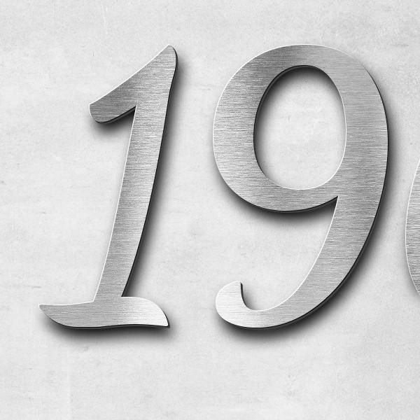 Schriftzug "1962-2025" in Schriftart "Filigrano", Edelstahl V2A gebürstet - hochwertig & wetterbestä
