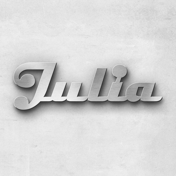 Schriftzug "Julia", Breite: 20 cm, Schriftart: Scriptic, Befestigung: Selbstklebend