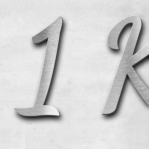 Schriftzug "1 Kor.13,8" in Schriftart "Filigrano", Edelstahl V2A gebürstet - hochwertig & wetterbest