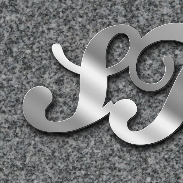 Schriftzug "ST" in Schriftart "Ballpark", Edelstahl V2A spiegelpoliert - hochwertig & wetterbeständi