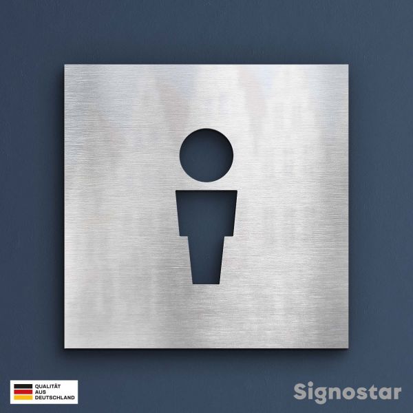 WC Schild Edelstahl - Junge