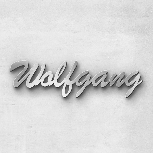 Schriftzug "Wolfgang", Breite: 23 cm, Schriftart: Catdog, Befestigung: Ohne