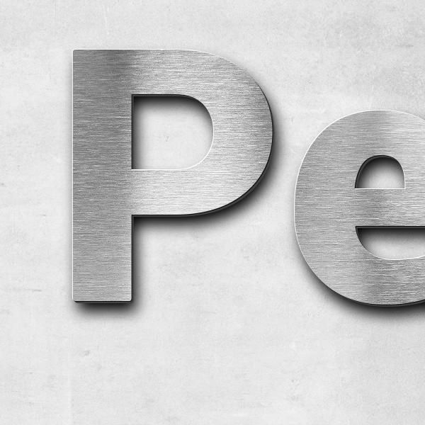 Lettering "Penser global", stainless steel V2A brushed - high quality & weather resistant