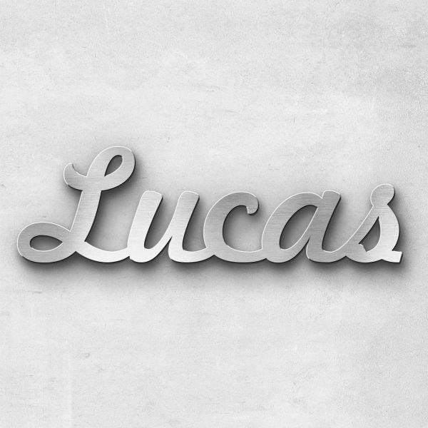 Schriftzug "Lucas" Edelstahl gebürstet
