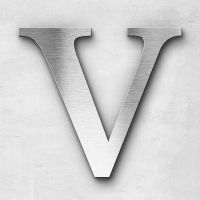 Vorschau: Edelstahlbuchstabe V groß - Serie Serif Vorschau: Edelstahlbuchstabe V groß - Serie Serif