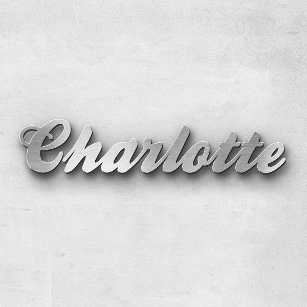 Schriftzug "Charlotte", Breite: 13 cm, Schriftart: Lilly, Befestigung: Selbstklebend