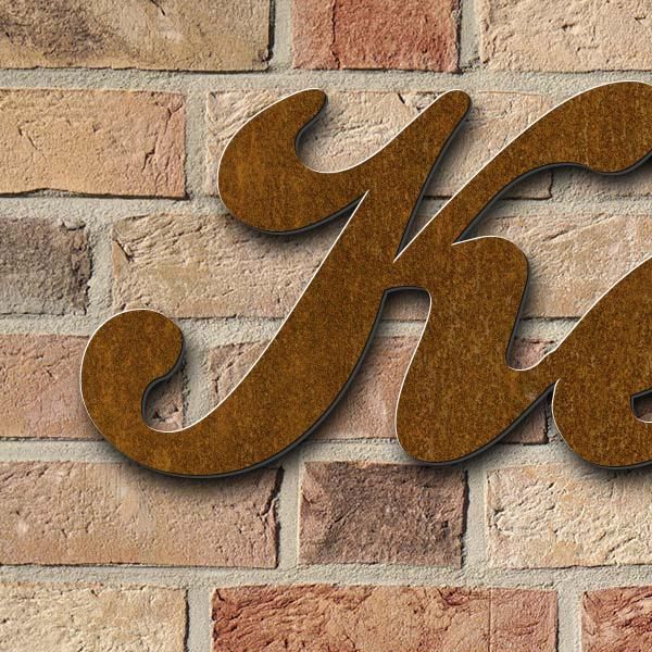 Lettering "Ker Eliane", corten steel pre-oxidised - high quality & weather resistant