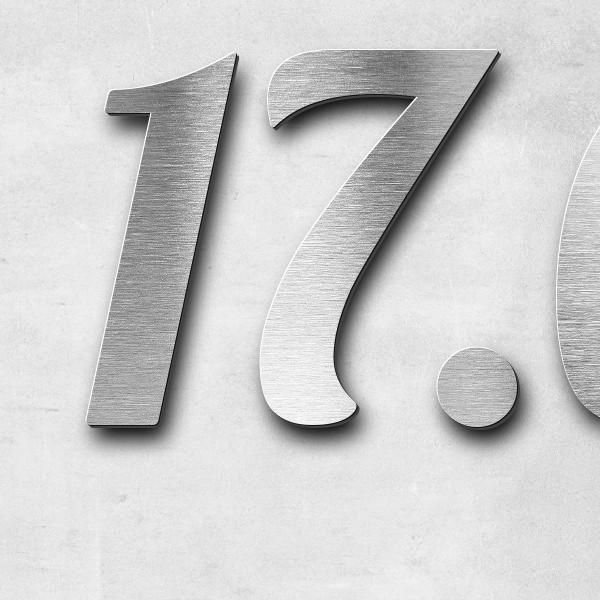 Schriftzug "17.09.1934 - 15.09.2025" in Schriftart "Catdog", Edelstahl V2A gebürstet - hochwertig &