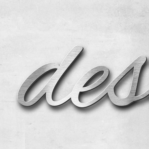 Lettering "des souvenirs", stainless steel V2A brushed - high quality & weather resistant