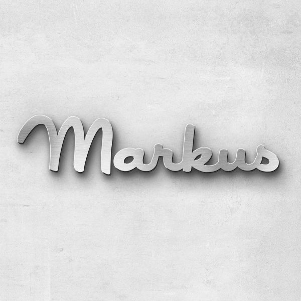 Schriftzug "Markus ", Breite: 11 cm, Schriftart: Catdog, Befestigung: Selbstklebend