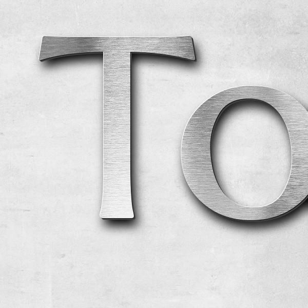 Schriftzug "Tourist-Information" in Schriftart "Eternitas", Edelstahl V2A gebürstet - hochwertig & w