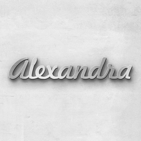 Schriftzug "Alexandra", Breite: 14 cm, Schriftart: Scriptus, Befestigung: Ohne