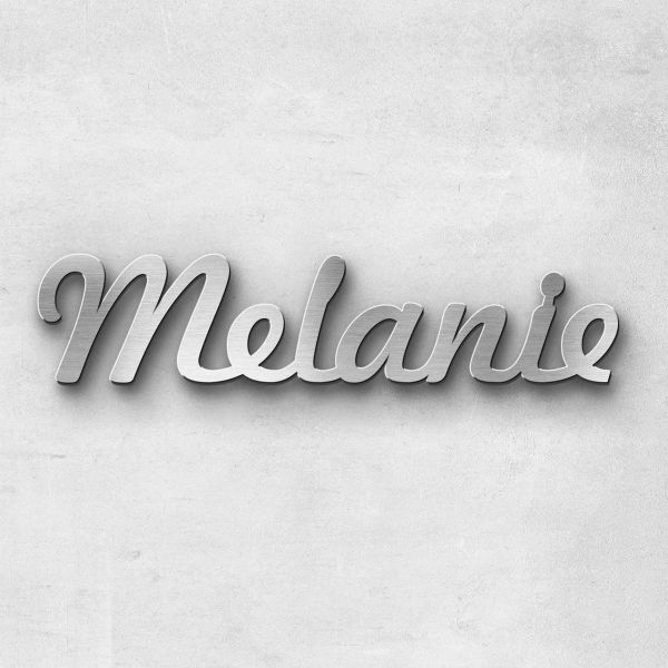 Schriftzug "Melanie ", Breite: 14 cm, Schriftart: Capital, Befestigung: Ohne