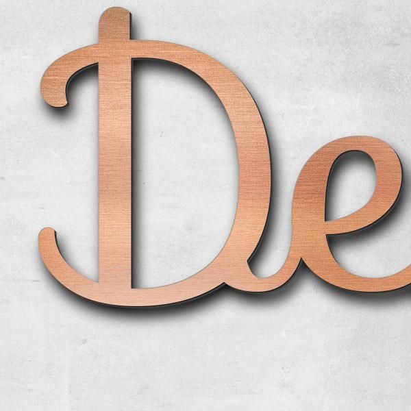 Schriftzug "Der Herr ist mein Hirte" in Schriftart "Autumna", Acryl-Kunststoff in Kupfer-Optik gebür