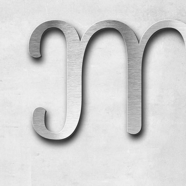 Schriftzug "Micha & Julia" in Schriftart "Autumna", Edelstahl V2A gebürstet - hochwertig & wetterbes