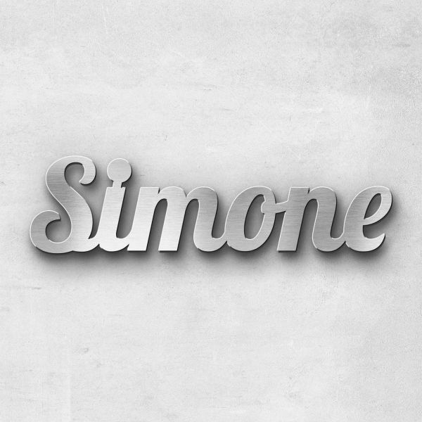 Schriftzug "Simone", Breite: 11 cm, Schriftart: Lilly, Befestigung: Selbstklebend