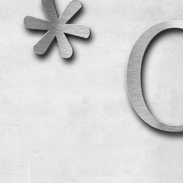 Schriftzug "*05.08.1947" in Schriftart "Autumna", Edelstahl V2A gebürstet - hochwertig & wetterbestä