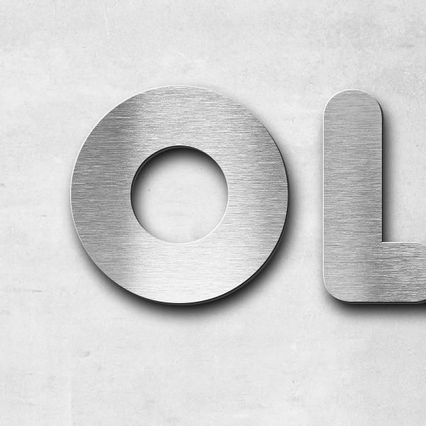 Schriftzug "OLD LADY" in Schriftart "Capital", Edelstahl V4A gebürstet - hochwertig & wetterbeständi