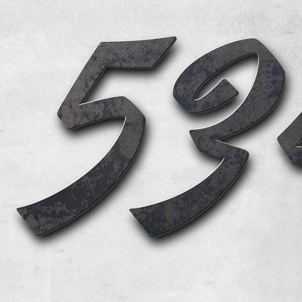 Lettering "534 Chemin de Rouquette", corten steel untreated - high quality & weather resistant