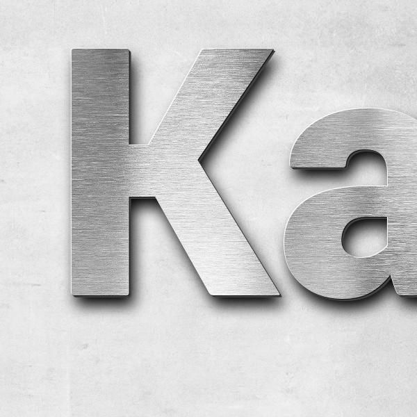 Schriftzug "Karlsruhe - Germany" in Schriftart "Sans", Edelstahl V4A gebürstet - hochwertig & wetter