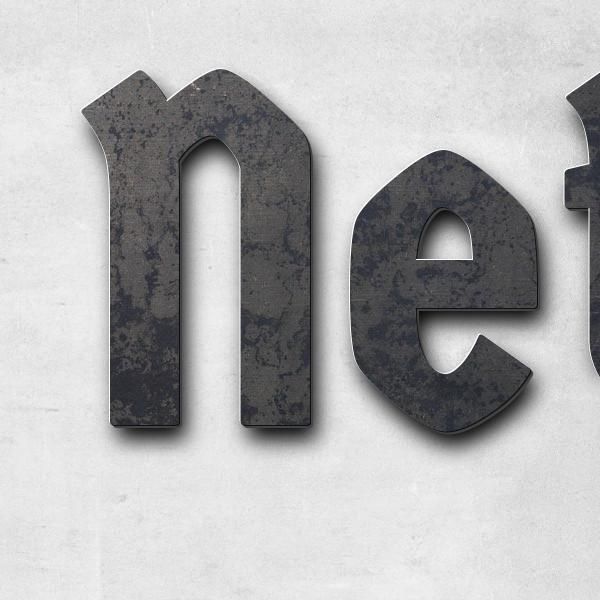 Schriftzug "Nettes Alm" in Schriftart "Fraktur", Cortenstahl unbehandelt - hochwertig & wetterbestän