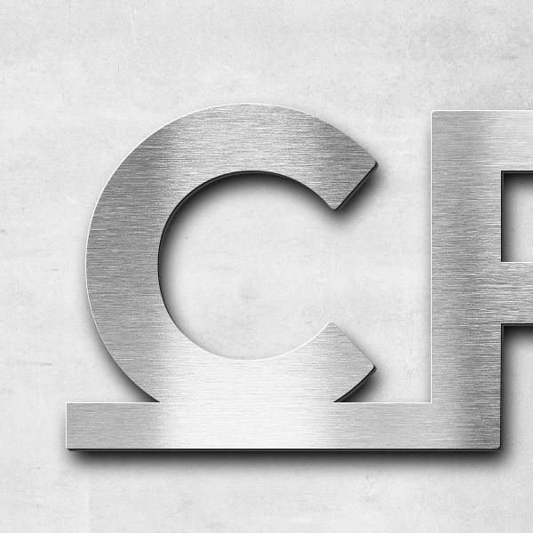 Lettering "CRISCAT 5", stainless steel V2A brushed - high quality & weather resistant