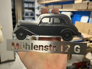 Lasergravur als Fotogravur auf gebürstetem Edelstahl