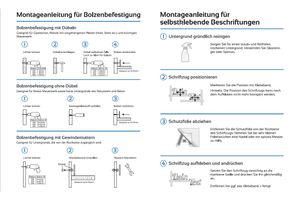 Montageanleitungen Montageanleitungen für die Befestigung von Schriftzügen