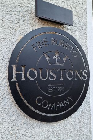 Rundes Edelstahllogo, schwarz pulverbeschichtet